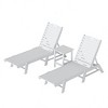 WestinTrends 3 Pieces Poly Outdoor Patio Chaise Lounge Chair with Side Table Set - 3 of 4