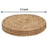 Aoibox Round Woven Placemats Set of 4, Boho Rattan Hand-Woven Place Mats for Dinner Plates, Farmhouse Wicker Table Mats for Dining Table, Home Decor - 2 of 4