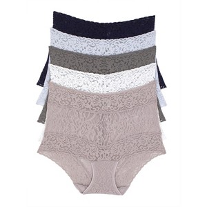 Felina | Signature Stretchy Lace Hi-Waisted Boyleg Panty 5-Pack - 1 of 1