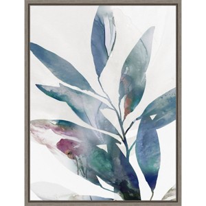 Amanti Art Indigo Sprig II (Leaves) by Isabelle Z Framed Canvas Wall Art Print - 1 of 4