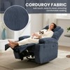Electric Recliner with Massage & Heat, 135° Adjustable Corduroy Chair with Cup Holders, Side Pockets - 4 of 4
