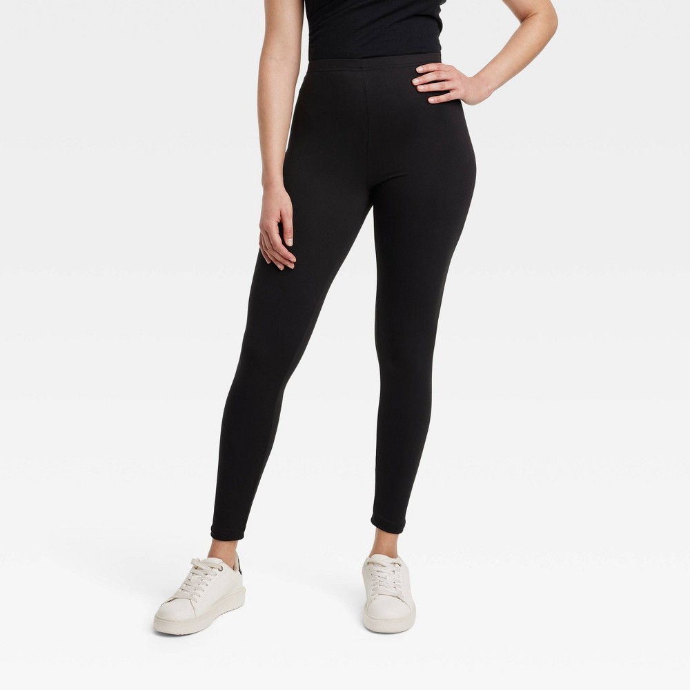Women's 2pk Super Soft Leggings - A New Day™ Black XL: Mid Rise, Ankle Length, Power Stretch, Full Waistband Elastic