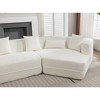 Modern Minimalist Modular Sectional Sofa, Plush No-Assembly Reversible Couch w/ Crocheted & Anti-Wrinkle Fabric - 4 of 4