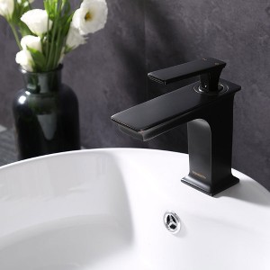 Aquaterior® Simple 1 Hole Bathroom Square Faucet Undermount Sink Cold & Hot Water ORB DIY Oil Rubbed Bronze - 1 of 4