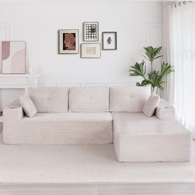 MAXYOYO 110" Modular Sectional Sofa Couch, with L-Shape Chaise, Modern Boneless Couch for Living Room, No Assembly Required