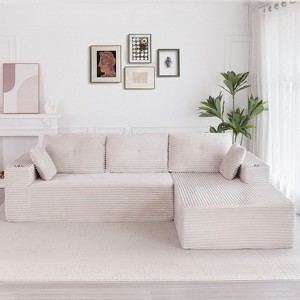 MAXYOYO 110" Modular Sectional Sofa Couch, with L-Shape Chaise, Modern Boneless Couch for Living Room, No Assembly Required - 1 of 4