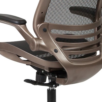 ErgoFlex Black Mesh Mid-Back Executive Swivel Office Chair with Adjustable Arms