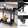 2-Tier Utility Cart with Wheels, 500lb Capacity Mobile Prep Table for Kitchen, Patio & BBQ - 4 of 4