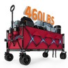 Collapsible Utility Wagon Cart with All Terrain Wheels, Heavy Duty Foldable Wagon, 460 lb Capacity, Portable for Beach Camping - 3 of 4