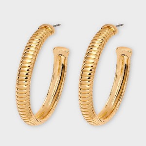 Omega Chain Hoop Earrings - A New Day™ Gold - 1 of 3