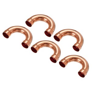 Unique Bargains Copper Soldering HVAC Refrigeration U Shape Elbow 180 Degree Pipe Fittings Rose Gold - 1 of 4