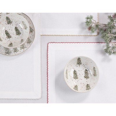 Silver Cotton Whip Stitched Rectangle Placemat Set