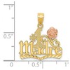 Black Bow Jewelry 14k Yellow Gold and Rose Gold #1 Madre Pendant, 19mm - 4 of 4