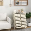 Tangkula 20-Drawer Rolling Storage Cart Art Craft Organizer Cart Mobile Utility Storage Cart with Removable Drawers & Lockable Wheels White - 2 of 4