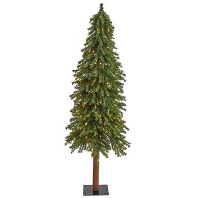 5ft Nearly Natural Pre-Lit Grand Alpine Artificial Christmas Tree Clear Lights