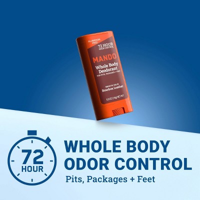 Mando Whole Body Deodorant - Men&#8217;s Aluminum-Free Smooth Solid Stick Deodorant - Bourbon Leather - Trial Size - 0.5oz_5