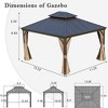 PAGED 10'X12' Hardtop Outdoor Canopies and Gazebos with Galvanized Steel Double Canopy for Patios Deck Backyard, Curtains and Netting, Brown - 2 of 4