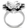 Slickblue Butterfly Ring for Women, Stainless Steel, Polished Finish, Clear Synthetic Crystal Accent, size 5–10 - 3 of 4