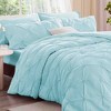 BAGOKIE 3 Pieces Floral Pinch Pleat Bed in a Bag Comforter Set for All Season - 2 of 4