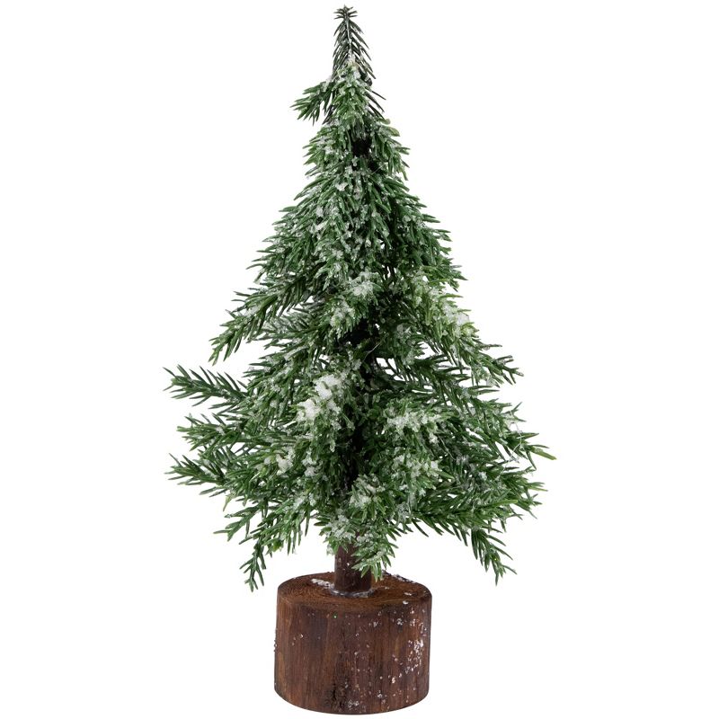 Northlight 10.5" Frosted Icy Pine Christmas Tree with Jute Base, 1 of 7