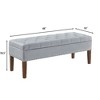 CAVINAS Modern Nailhead Accents Velvet Ottoman Bench with Internal Storage,Upholstered Storage Bench for Bedroom,Living Room - 4 of 4