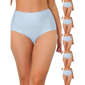INSPIRE CHIC Women's Tummy Control Unlined High-Waisted Breathable Hipster Underwear 6 Packs - 1 of 4