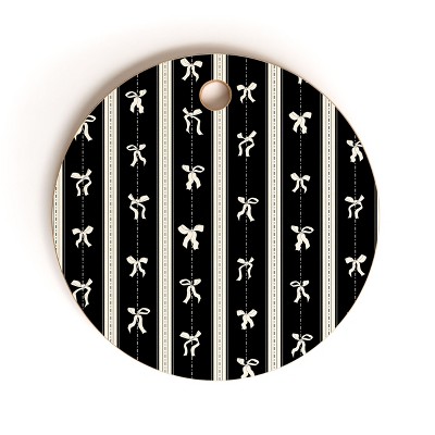 marufemia Coquette bows black and white Cutting Board - Round