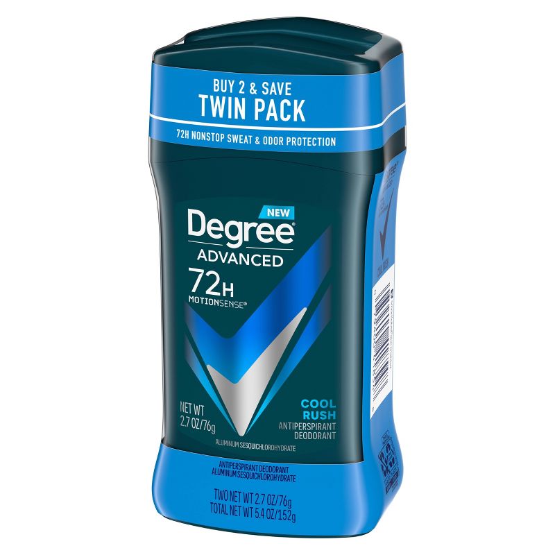 Degree Men Advanced Motionsense Cool Rush 72-Hour Antiperspirant &#38; Deodorant - 2.7oz/2pk, 5 of 8