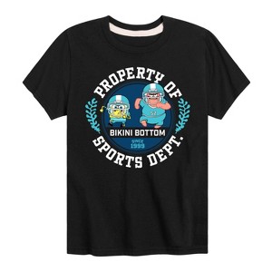 Boys' - Spongebob Squarepants - Football Property Of Bikini Bottom Sports Department Short Sleeve Graphic T-Shirt - 1 of 4