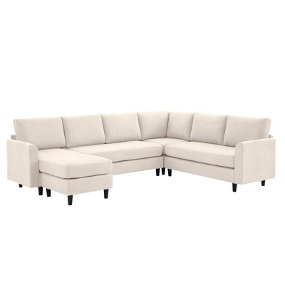 Hyleory Modular Comfort Corner Shaped Sectional Sofa,Large 7 Seater Corner Sofa for Living Room, Office, Spacious Space