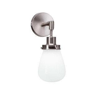 Toltec Lighting Meridian 1 - Light Sconce in  Brushed Nickel with 5" White  Shade - 1 of 1