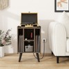 Tangkula Record Player Stand w/ Charging Station & USB Ports Side Table w/ Vinyl Storage Cabinet Album Display Shelf Turntable Grey - 3 of 4
