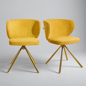 Art Leon Set of 2 Swivel Accent Dining Chairs - 1 of 4