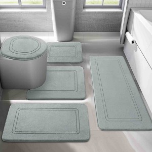 BAGOKIE 5 Piece Memory Foam Bathroom Rug Set - 1 of 4