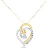 Haus of Brilliance 10K Gold Diamond Accent Open Double Heart Spiral Curl Pendant Necklace - 2 of 4