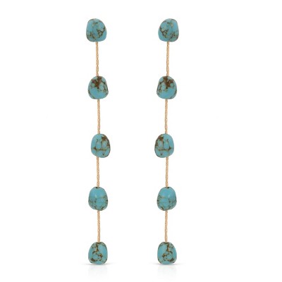 Dripping Turquoise Delicate Drop Earrings  - Ettika