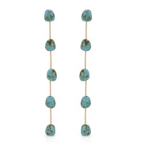 Dripping Turquoise Delicate Drop Earrings  - Ettika - 1 of 3