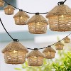 JONATHAN Y Maui 10' 10-Light Incandescent G40 Hemp Rope Shaded String Lights: UL Listed, Indoor/Outdoor Use, Metal Construction - image 2 of 4