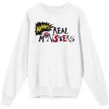 Aaahh!!! Real Monsters Classic Logo Juniors White Long Sleeve Sweatshirt