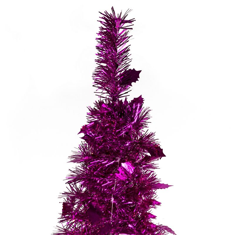 Northlight 6' Pink Tinsel Pop-Up Artificial Christmas Tree, Unlit, 6 of 8