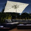 Outsunny 9' x 7' Solar Umbrella, LED Lighted Patio Umbrella for Table or Base with Tilt & Crank, Outdoor Umbrella for Backyard, Pool, Beach, Backyard - 2 of 4