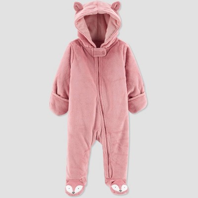 Image of Carter's Just One You® Baby Girls' Fox Snowsuit - Pink 3M