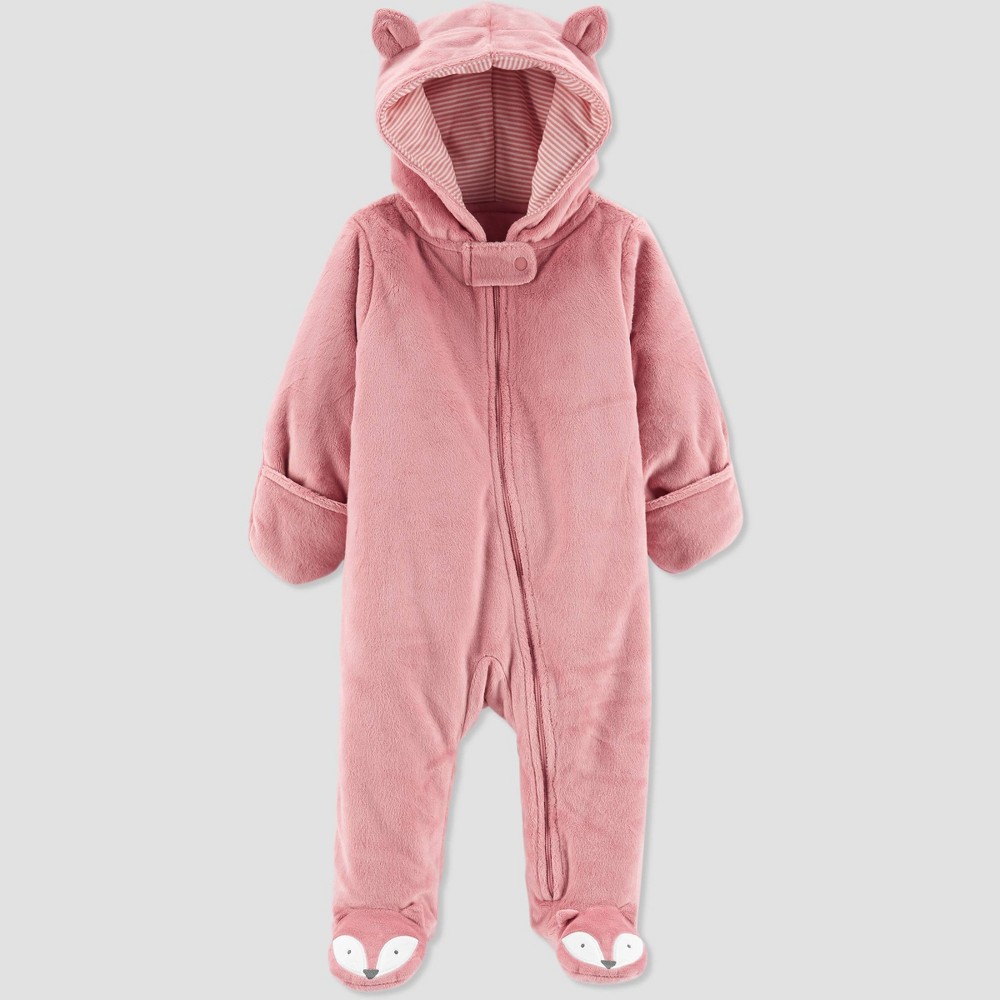 Carter's Just One You Baby Girls' Fox Snowsuit - Pink Newborn