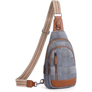 Leather Crossbody Bag for Women & Men, Adjustable Sling Backpack Purse, Multipurpose Daypack - 1 of 4