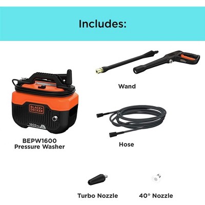 Black and Orange Electric Cold Water Pressure Washer with Rubber Hose