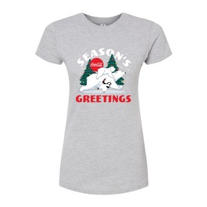 Women's - Coca-Cola - Seasons Greetings Polar Bears Fitted Graphic T-Shirt - 1 of 3