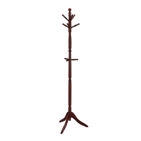 71.5" Swivel Coat Rack Cherry Wood - Ore International: Umbrella Storage, Spinning Top, Double Tier Hooks - image 1 of 3