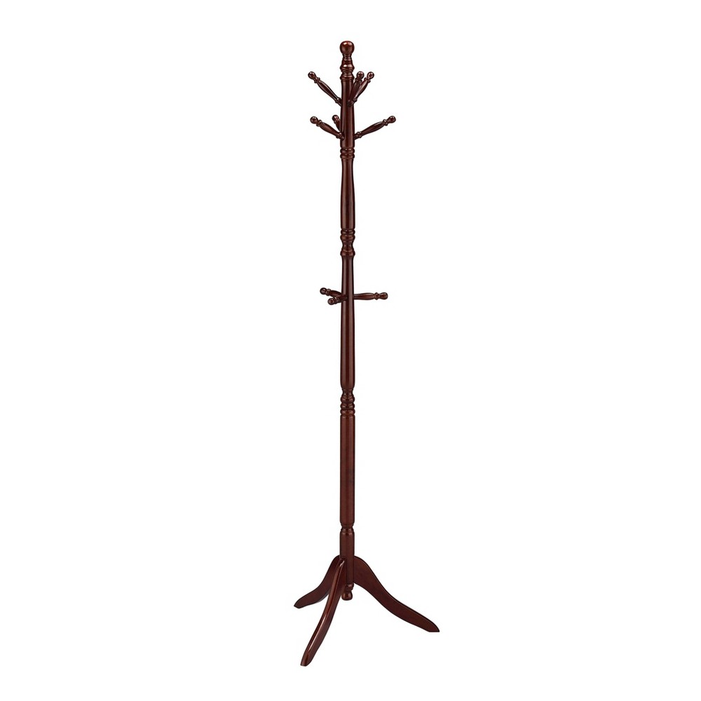 Photos - Display Cabinet / Bookcase 71.5" Swivel Coat Rack Cherry Wood - Ore International: Umbrella Storage,