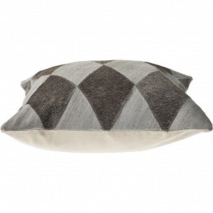 HomeRoots 20" X 20" Silver And Brown 100% Wool Geometric Zippered Pillow - 1 of 4