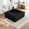 4-Seater Chenille Fabric Convertible Folding Sofa Bed with Side Storage Pockets, Cushions Included, Space-Saving for Living Room, Bedroom, and Study - 2 of 4